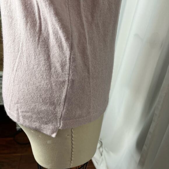 Bendetta B Blush Pink Merino Wool Cashmere Blend Ruffle Shoulder Sweater Medium - Picture 3 of 6
